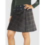 Jupe trapèze, motif carreaux tartan, coupe fendue, boutonnée, kilt écossais femme