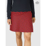 Jupe Rouge Imprimée Vichy Boutonnée Genoux Réversible Originale Fendue coupe portefeuille Taille Unique Coton
