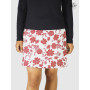 jupe blanche à fleurs rouge, jupe droite, jupe genoux, jupe courte, jupe femme