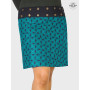Jupe Droite Verte Femme Marque Française Genoux Taille unique ceinture noire Coton