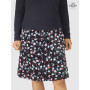 jupe chic noire à fleurs, jupe élégante, jupe velours femme, jupe hiver boutonnée