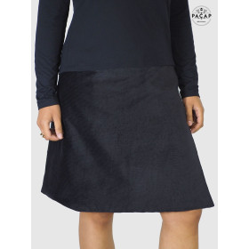 Jupe Longue Unicolore Noire Velours Ceinture à Pression Réversible Ajustable femme hiver