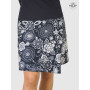 Jupe Longue Imprimée fleurie noire Coton bouton à Pression Réversible réglable femme hiver