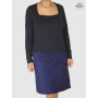 Jupe Hiver Réversible à Coeurs Longue Femme velours ceinture noire bouton pression marque francaise droite