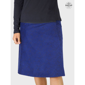 jupe longue velours bleu pour femme