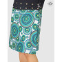 jupe blanche imprimé mandala vert, jupe africaine, jupe cercle, jupe psyché