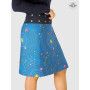 Jupe Imprimée Abstrait Droite Longue Velours reversible femme taille ajustable marque francaise