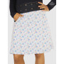 jupe longue blanche imprimé liberty femme avec poche detail jean boutonnée