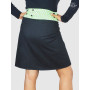jupe longue jean noire ceinture imprimé vert pomme