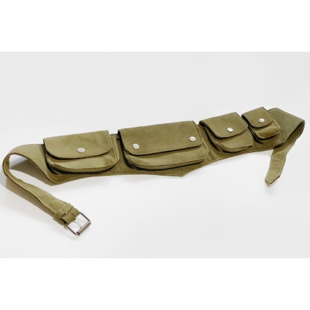 ceinture utilitaire, ceinture mecano, ceinture electricien, ceinture daim, ceinture verte avec poche, sac banane de taille