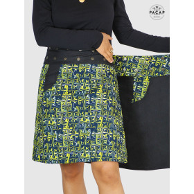 jupe wrap grande taille, jupe femme ronde fendue, jupe asymetrique pour femme grosse(sses), jupe ethnique verte