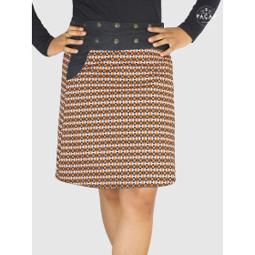 jupe grande taille  imprimé géometrique avec poche, jupe enveloppante taille plus réglable, jupe droite grande taille