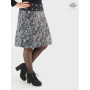 jupe longue imprimé cachemire noir en coton, jupe réversible femme, jupe motif paisley, jupe fendue, jupe ajustable