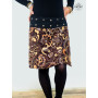 jupe marron en velours réversible motif cachemire paisley