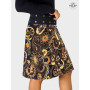 jupe velours marron femme motif cachemire jaune orange