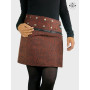 jupe courte marron en velours léopard ceinture zippée pour femme