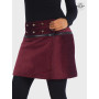 jupe courte velours côtelé rouge bordeaux pour femme