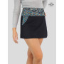 Jupe Ethnique courte en Jean noir Réversible Imprimé Ikat à Pois