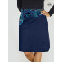 Grossiste Jupe Marseille Jupe longue Enveloppante en Jean bleu Réversible Motif Africain Bleu