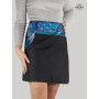 revendeur Jupe Marseille Jupe mi-longue Enveloppante en Jean noir Réversible Motif Africain Bleu