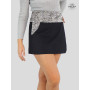 jupe courte rayée taille haute en jean noir avec poche pour femme