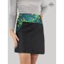 jupe liberty verte en jean noir pour femme avec poche coupe portefeuille réversible et boutonnée