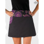 mini jupe jean noir motif indou mandala violet