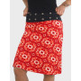 jupe longue rouge en rayonne motif tie and dye bohème madala, jupe boutonnée femme