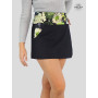 Jupe Portefeuille Jean Femme Réversible | Coton Noir Motif Floral Vert