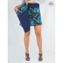 jupe réversible bleu en jean et fleurs
