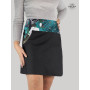 jupe ethnique en jean noir avec poche pour femme