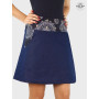 jupe wrap motif mandala en jean pour femme taille unique ajustable avec poche bouton poussoir