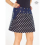 Jupe Pin-Up en Jean Denim Taille Réglable | Motif Rétro à Poids Blanc