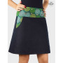 jupe jean pour femme motif aborigène ikat vert, jupe a pois vert, jupe tribal, jupe évasée, jupe femme