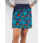 jupe poche a fleurs bleu ceinture en jean bouton pression pour femme