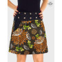 Jupe Droite Portefeuille Multi-Taille Imprimé Fleurs large ceinture noire boutonnée marque française responsable