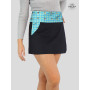 jupe patineuse en jean noir pour femme avec poche