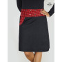 jupe longue seigaiha rouge en jean noir