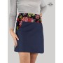 jupe portefeuille grande taille en jean bleu a poche réversible pour femme forte