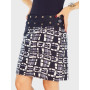 Jupe Jean Grande Taille Boutonnée à Poches Taille Unique | Motif SKA