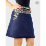 jupe grande taille jean bleu ceinture motif a carreaux avec bouton pression