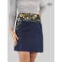 jupe jean grande taille, jupe boutonnée taille plus, jupe poche femme ronde