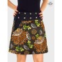 jupe marron grande taille a fleurs avec poche