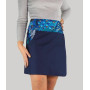 jupe jean grande taille bleue , jupe poche secrète, jupe reversible bleue, jupe ethnique ajustable