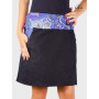 jupe jean noir grande taille motif ethnique aborigène bleu, jupe tribal, jupe africaine, jupe femme ronde