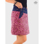 jupe grande taille femme taille xxl imprimé rouge végétal ronce, fleurs blanche