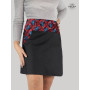 jupe éthnique grande taille, vetement femme ronde taille plus ajustable, jupe en jean pour grossesse