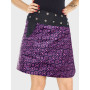 jupe grande taille, jupe femme ronde, jupe coton taille plus a poche, jupe violette a bouton , jupe pas cher