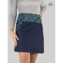 jupe femme grande taille jean bleu avec poche motif ethnique vert