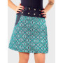 jupe grande taille motif wax pagne vert style africain, jupe madras, jupe a poche, jupe taille plus